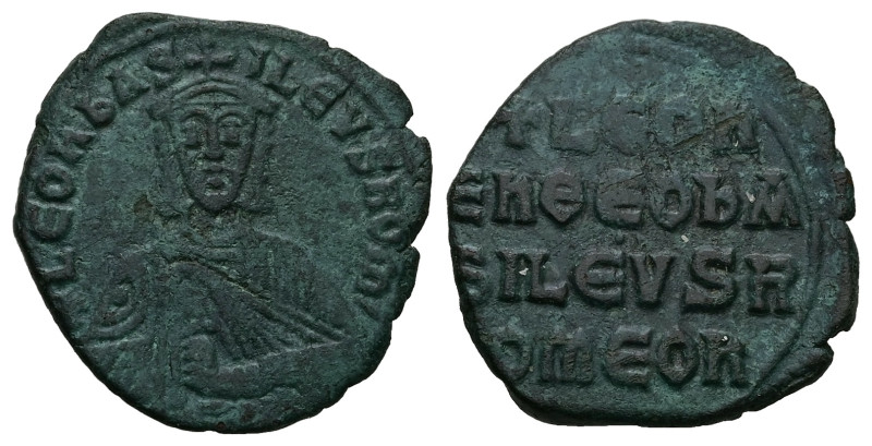 Leo VI the Wise, AD 886-912. AE, Follis. 6.05 g. 25.74 mm. Constantinople.