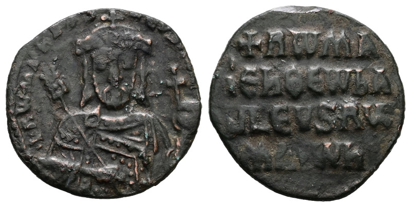 Constantine VII Porphyrogenitus and Romanus I, AD 913-959. AE, Follis. 5.83 g. 2...