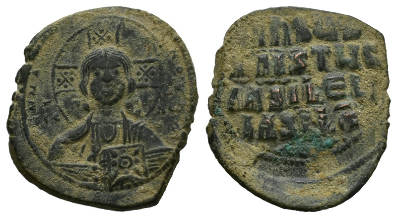 Anonymous Follis, Class A2. Basil II and Constantine VIII, AD 976-1025. AE, Foll...