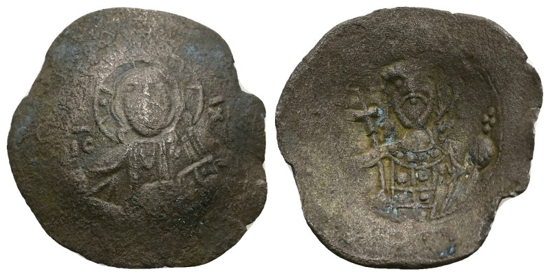 John II Comnenus, AD 1118-1143. BI, Aspron Trachy. 3.60 g. 29.31 mm. Constantino...