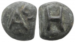 North-Eastern Italy, Hatria, c. 275-225 BC. Cast Æ Semuncia (27mm, 24.90g, 12h). Large H. R/ Large AΣ. Vecchi, ICC 244; HNItaly 17 corr. (letters on r...