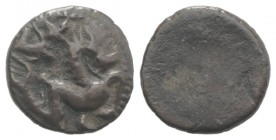 Etruria, Luca(?), 3rd century BC. AR 5 Units (14mm, 2.13g). Hippocamp r.; above, dolphin r. and X; dolphin below. R/ Blank. EC Group VIII, Series 10; ...
