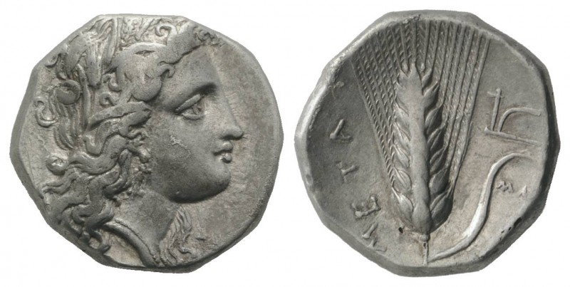 Southern Lucania, Metapontion, c. 325-275 BC. AR Stater (20mm, 6.74g, 1h). Head ...