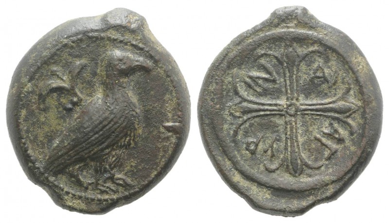 Sicily, Agyrion, c. 440-420 BC. Æ Hemilitron (26.5mm, 13.07g). Eagle standing l....