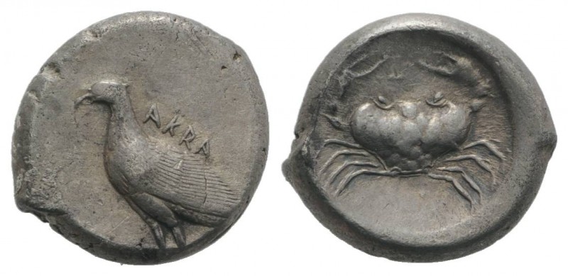 Sicily, Akragas, c. 495-480/78 BC. AR Didrachm (20mm, 8.73g, 7h). Sea eagle stan...