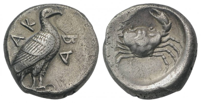 Sicily, Akragas, c. 480/478-470 BC. AR Didrachm (19.5mm, 8.39g, 12h). Sea eagle ...
