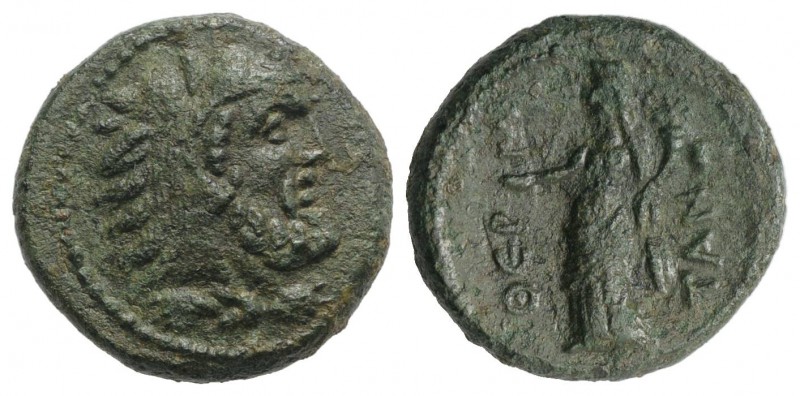 Sicily, Himera as Thermai Himerensis, c. 250-200 BC. Æ (19mm, 6.67g, 12h). Beard...