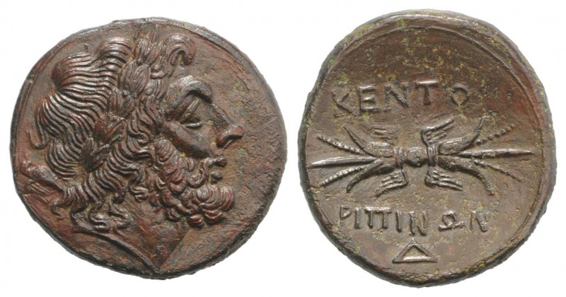 Sicily, Kentoripai, c. 344-336 BC. Æ Dekonkion (27mm, 8.97g, 3h). Laureate head ...