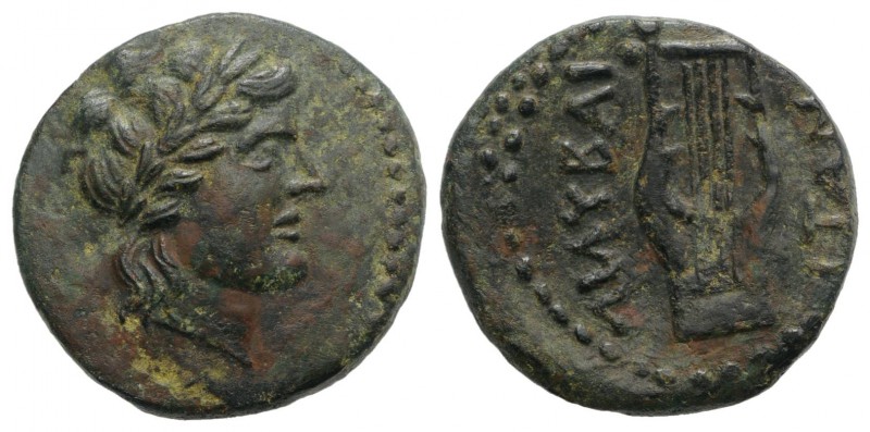 Sicily, Lilybaion, c. 2nd century BC. Æ (23mm, 6.39g, 12h). Laureate head of Apo...
