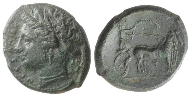 Sicily, Messana, 317-311 BC. Æ (26mm, 9.69g, 11h). Head of the nymph Messana l.;...