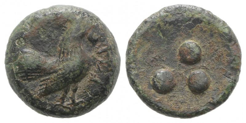Sicily, Panormos as Ziz, c. 415-405 BC. Æ Tetras or Trionkion (16mm, 4.46g). Coc...