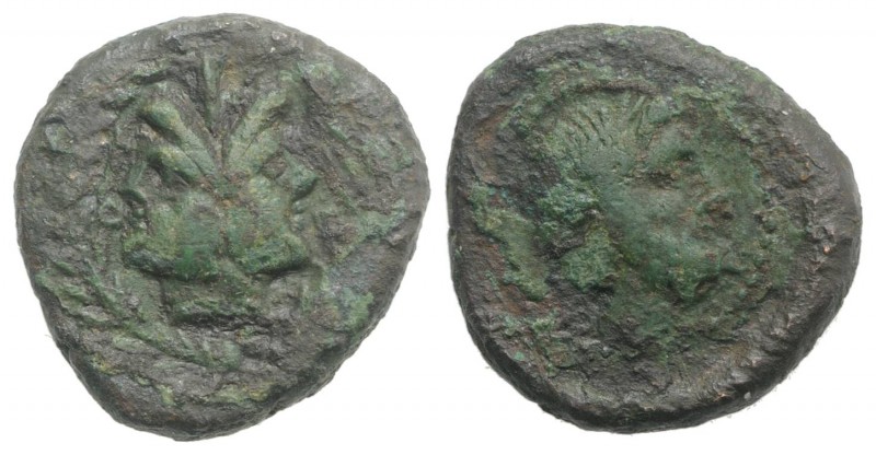 Sicily, Panormos(?), c. 2nd century BC. Æ (19mm, 6.61g, 6h). Janiform head withi...