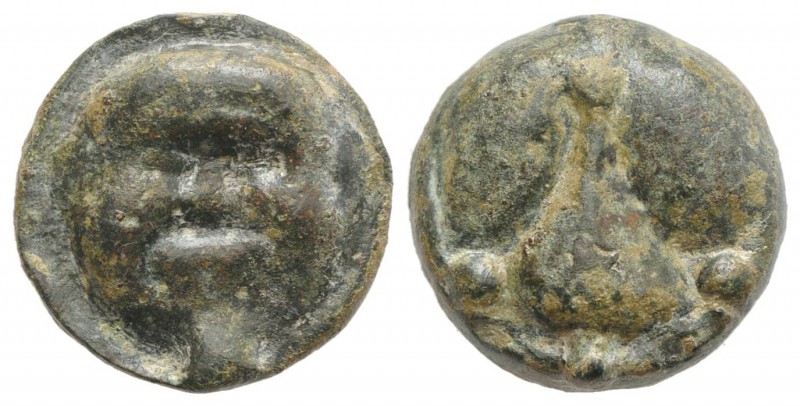 Sicily, Selinos, c. 450-440 BC. Cast Æ Tetras (20mm, 10.98g, 12h). Gorgoneion. R...