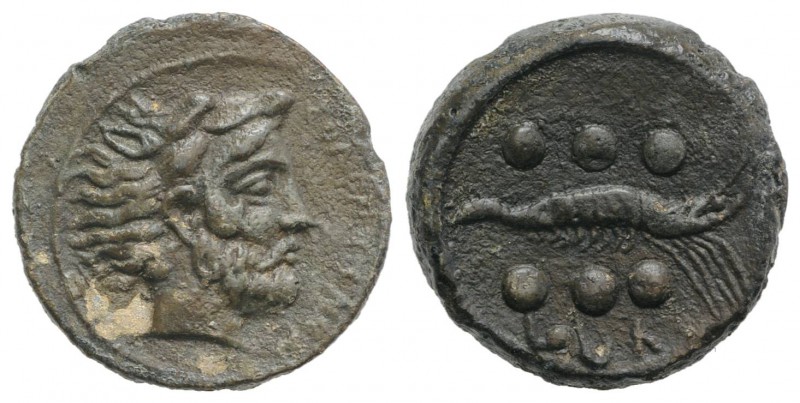 Sicily, Soloi (Kefra), c. 415-406 BC. Æ Hemilitron (21mm, 7.01g, 11h). Head of H...