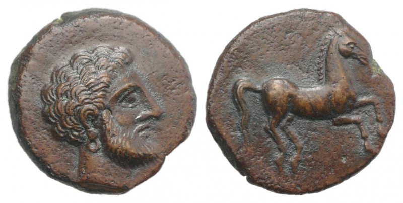 Sicily, Soloi, c. 300-241 BC. Æ (12mm, 1.66g, 5h). Bearded head r. (Melqart?). R...