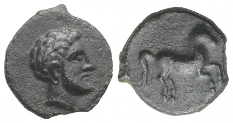 Sicily, Soloi, c. 300-241 BC. Æ (13mm, 1.53g, 3h). Bearded head r. (Melqart?). R...