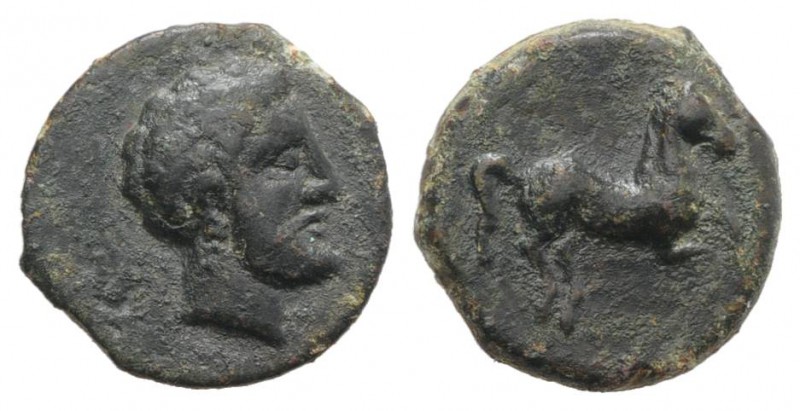 Sicily, Soloi, c. 300-241 BC. Æ (13mm, 1.80g, 3h). Bearded head r. (Melqart?). R...