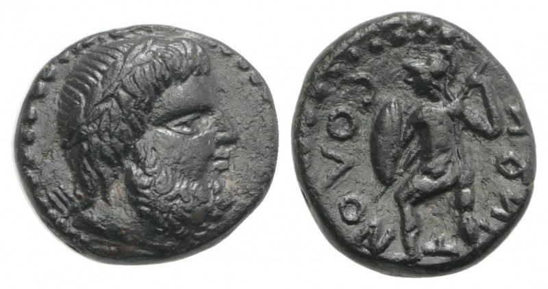 Sicily, Soloi, after 241 BC. Æ (14mm, 2.60g, 9h). Head of Poseidon r.; trident b...