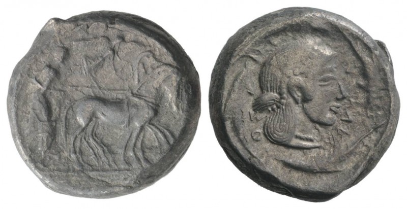 Sicily, Syracuse, c. 485-466 BC. AR Tetradrachm (24mm, 17.10g, 11h), c. 480-470 ...