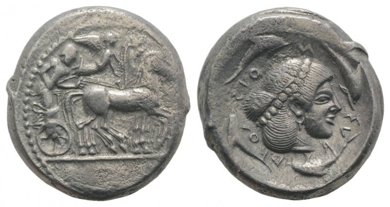 Sicily, Syracuse, c. 485-466 BC. AR Tetradrachm (26mm, 17.02g, 12h), c. 480-470 ...