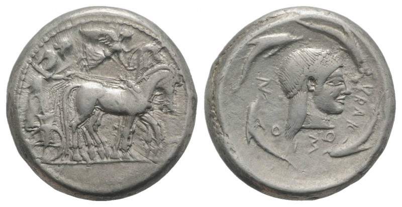 Sicily, Syracuse. Hieron I (478-466 BC). AR Tetradrachm (25mm, 17.20g, 12h), c. ...