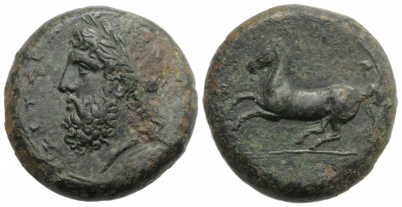 Sicily, Syracuse, c. 339/8-334 BC. Æ Dilitron (26mm, 18.82g, 11h). Laureate head...