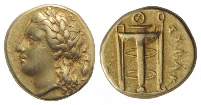 Sicily, Syracuse. Agathokles (317-289 BC). EL 50 Litrai (14mm, 3.50g, 11h), c. 3...
