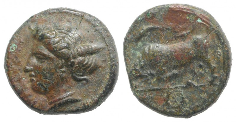 Sicily, Syracuse. Agathokles (317-289 BC). Æ (15mm, 3.52g, 9h), c. 317-310. Head...