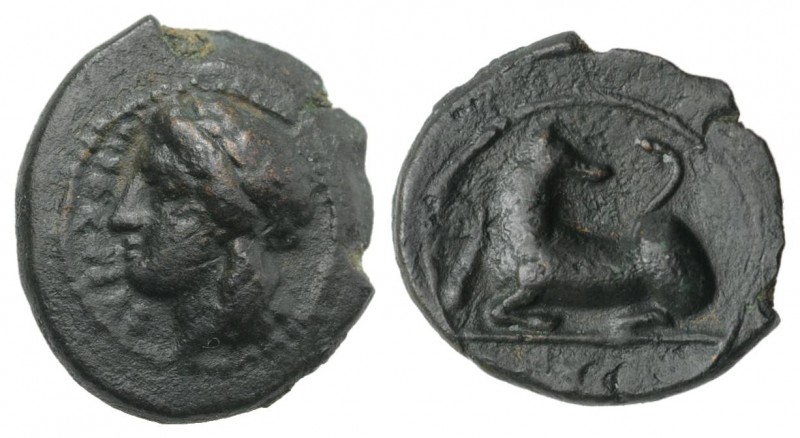Sicily, Syracuse. Agathokles (317-289 BC). Æ (13mm, 1.83g, 9h). Laureate head of...