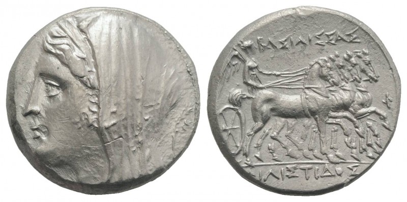 Sicily, Syracuse. Philistis (wife of Hieron II, 275-215 BC). AR 16 Litrai – Tetr...