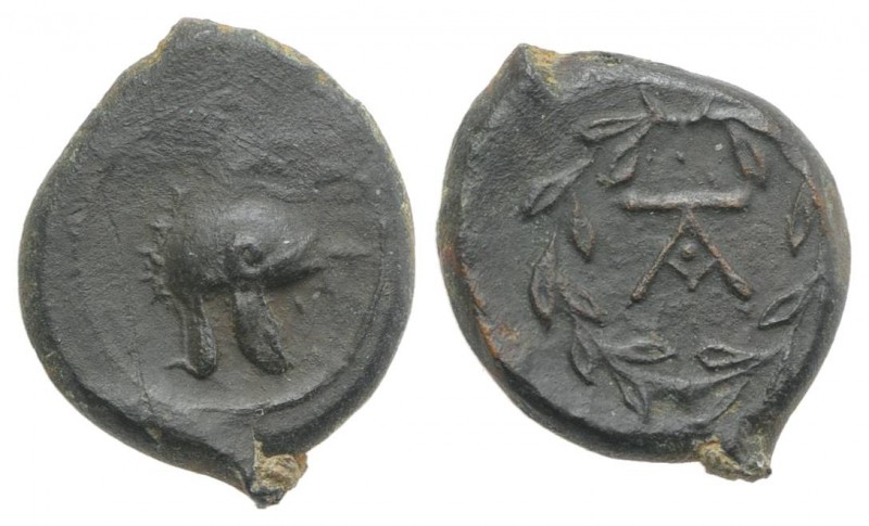 Sicily, Tauromenion, Campanian mercenaries, c. 392-358 BC. Æ (14mm, 2.01g, 1h). ...