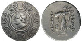 Kings of Macedon, Antigonos II Gonatas (277/6-239 BC). AR Tetradrachm (30mm, 16.96g, 7h). Amphipolis, c. 274/1-260/55. Horned head of Pan l., lagobolo...