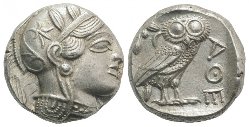 Attica, Athens, c. 454-404 BC. AR Tetradrachm (24mm, 17.24g, 5h). Helmeted head ...