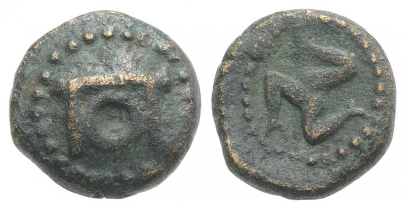 Pisidia, Selge, 2nd-1st centuries BC. Æ (11mm, 2.13g). ΠO monogram. R/ Triskeles...