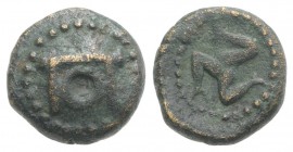Pisidia, Selge, 2nd-1st centuries BC. Æ (11mm, 2.13g). ΠO monogram. R/ Triskeles. SNG BnF –; SNG von Aulock 5298. VF