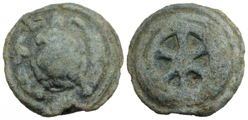 Anonymous, Rome, c. 230 BC. Cast Æ Sextans (34mm, 39.62g). Tortoise on a raised ...
