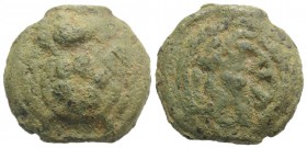 Anonymous, Rome, c. 230 BC. Cast Æ Sextans (32mm, 41.33g). Tortoise on a raised disk. R/ Wheel of six spokes on a raised disk. Vecchi, ICC 71; Crawfor...