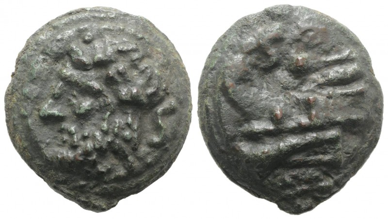 Anonymous, Rome, c. 225-217 BC. Cast Æ Semis (40mm, 64.21g, 12h). Laureate head ...