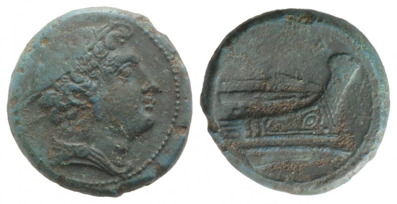 Anonymous, Rome, 217-215 BC. Æ Semuncia (21mm, 6.62g, 2h). Head of Mercury r., w...
