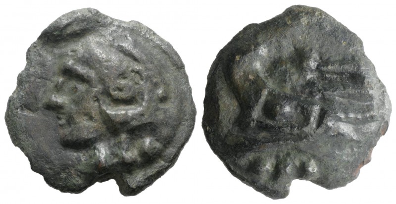 Anonymous, Rome, c. 215-212 BC. Æ Quadrans (37mm, 37.40g, 12h). Head of Hercules...