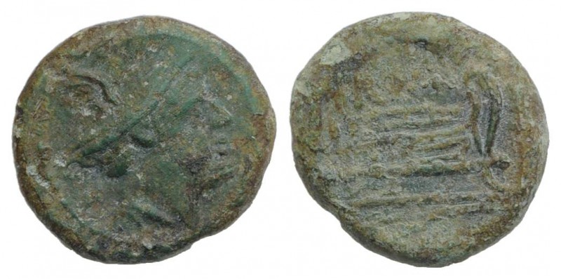 Anonymous, Rome, after 211 BC. Æ Semuncia (13mm, 2.08g, 11h). Head of Mercury r....