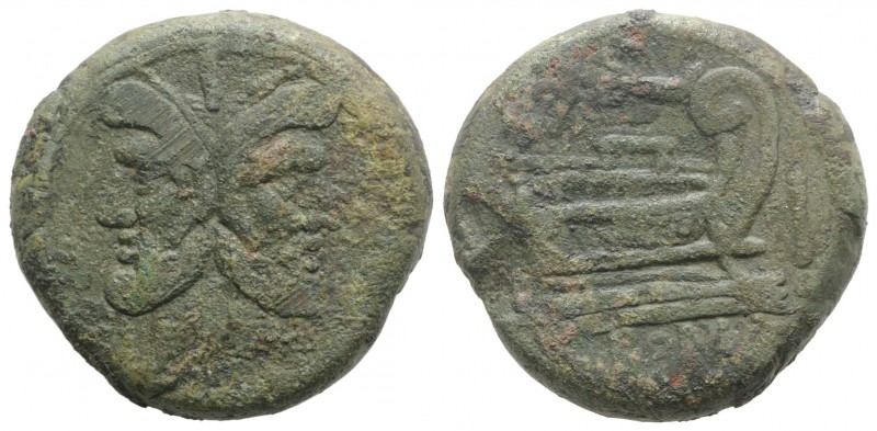 Branch series, Sicily, 209-208 BC. Æ As (36.5mm, 48.23g, 12h). Laureate head of ...