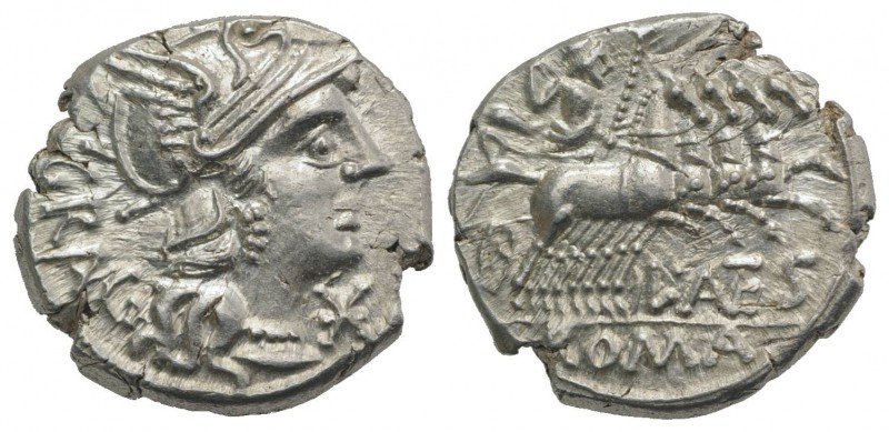L. Antestius Gragulus, Rome, 136 BC. AR Denarius (18mm, 3.97g, 1h). Helmeted hea...