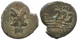 C. Vibius C.f. Pansa, c. 90 BC. Æ As (27mm, 13.53g, 2h). Laureate head of Janus. R/ Three prows r. Crawford 342/7e; RBW 1292. Green patina, Good VF