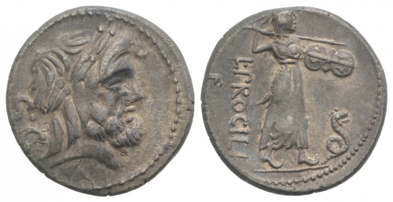 L. Procilius, Rome, 80 BC. AR Denarius (18mm, 3.82g, 7h). Laureate head of Jupit...