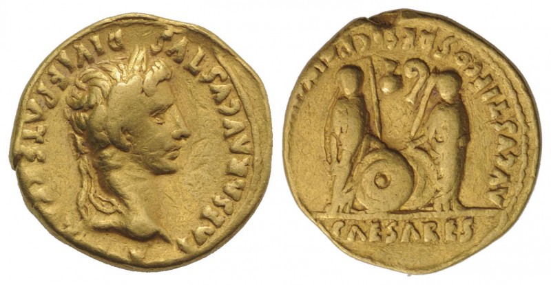 Augustus (27 BC-AD 14). AV Aureus (20mm, 7.72g, 3h). Lugdunum, 2 BC-AD 4. Laurea...