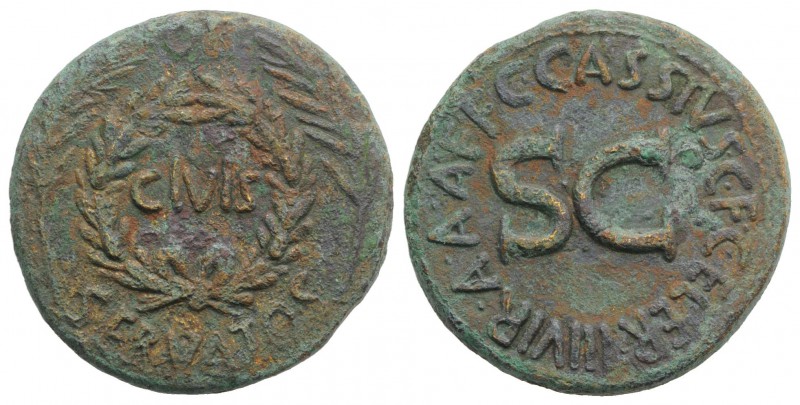 Augustus (27 BC-AD 14). Æ Sestertius (35mm, 23.93g, 9h). Rome; C. Cassius Celer,...