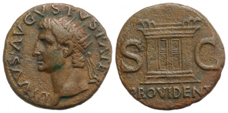 Divus Augustus (died AD 14). Æ As (26mm, 10.22g, 6h). Rome, c. 22/23-30. Radiate...