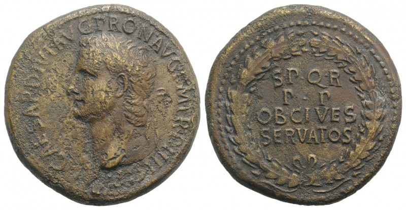Gaius (Caligula, 37-41). Æ Sestertius (35mm, 27.98g, 6h). Rome, AD 39-40. Laurea...