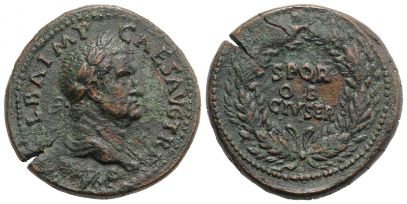 Galba (68-69). Æ Sestertius (34mm, 23.92g, 6h). Rome, c. AD 68. Laureate head r....